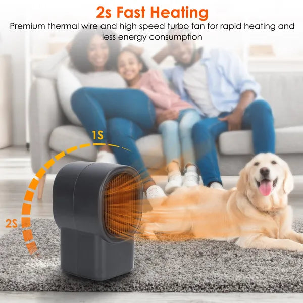 400W Portable Electric Space Heater Mini Desktop Fan Heater Personal Small Space Heater for Home & Office Use