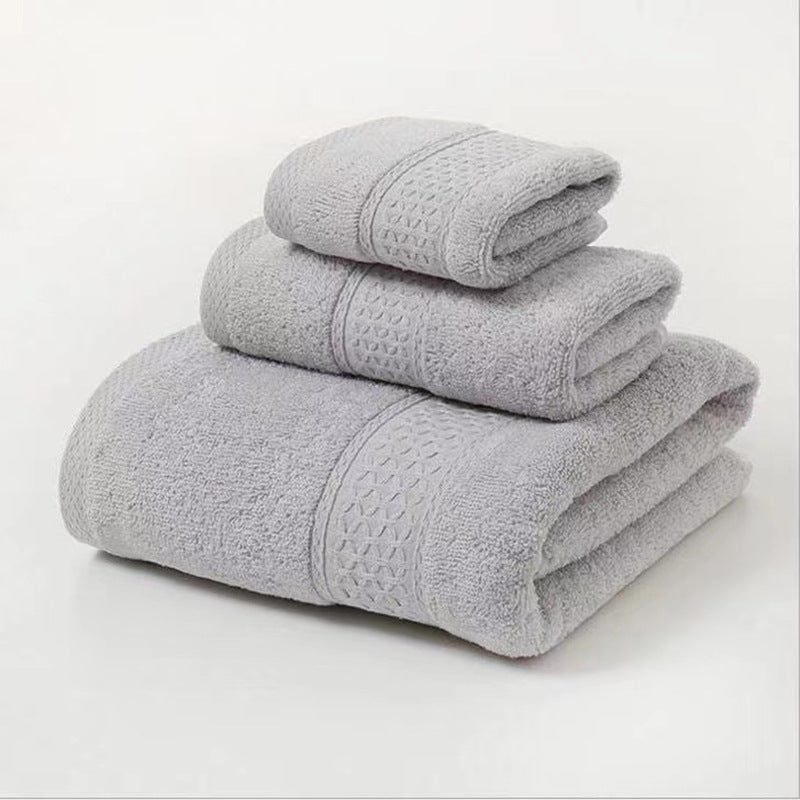 6-Piece Thick Absorbent Pure Cotton Towel Set Soft Bathroom Face Hand Bath Towels for Home Use