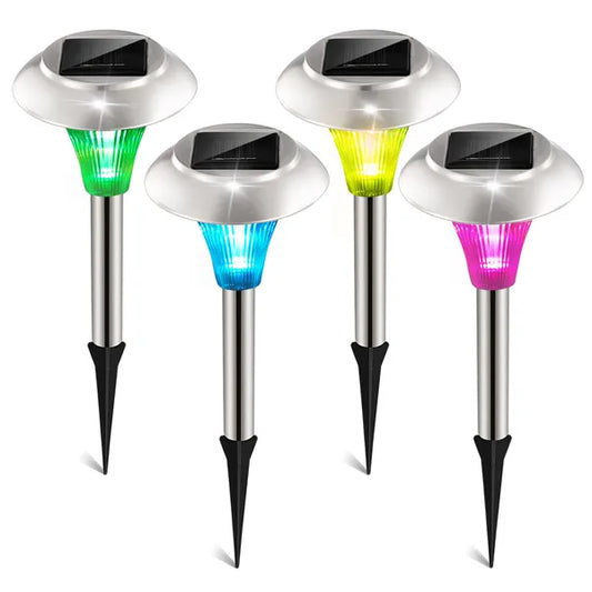 4-Pack Solar Garden Lights – Color Changing IP44 Waterproof Outdoor Pathway & Landscape Lamps