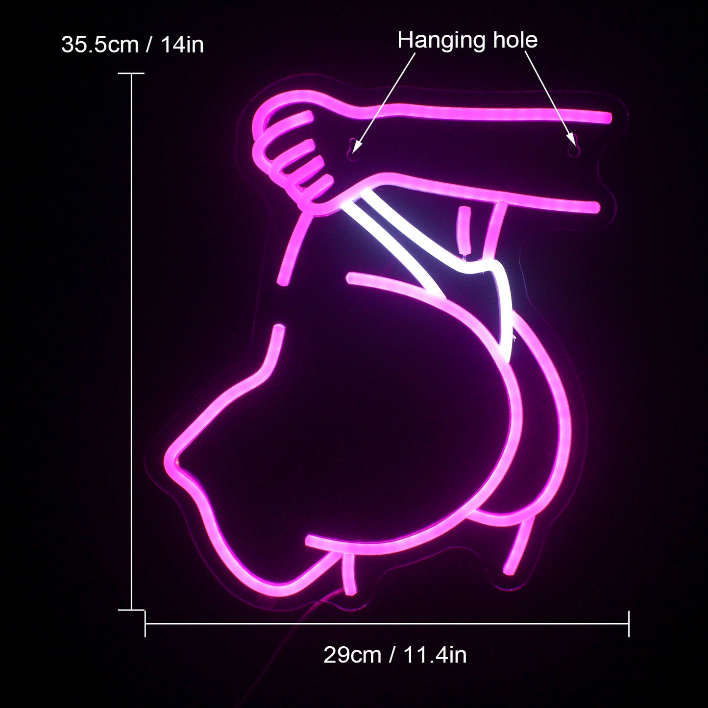 Neon LED Bar Girl Silhouette Light Decorative Wall Sign for Bar and Room Ambience