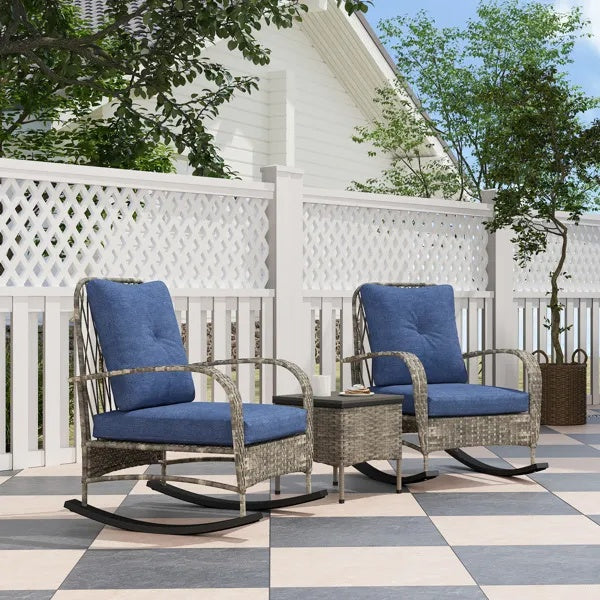 Rattan Chaise Lounge Chair Wicker Patio Furniture Set Outdoor Sun Lounger Garden Relaxing Seating