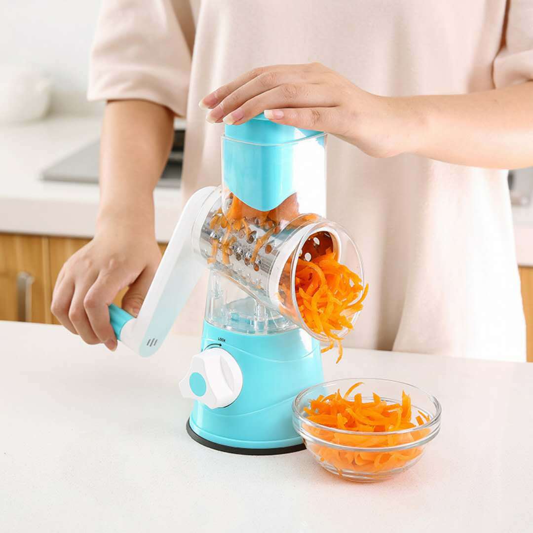 Hand Drum Rotary Grater – Manual Vegetable Slicer & Cheese Grinder