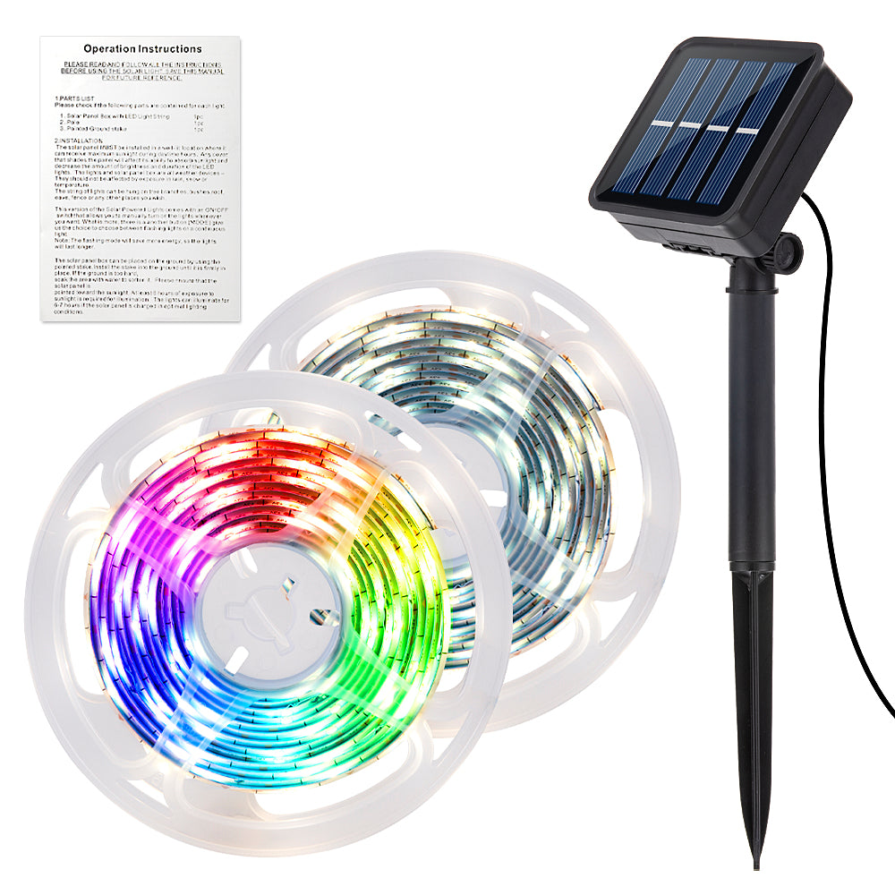 Solar Lights Strip with 90LED Waterproof Outdoor Garden Decorative LED Strip Light for Pathway Fence Patio