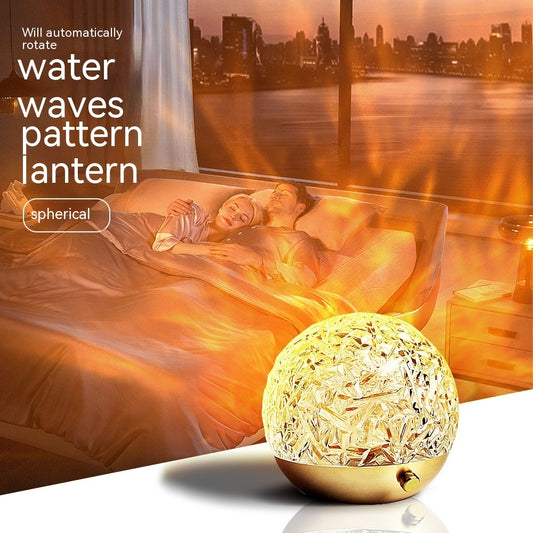 Water Ripple Projector Night Light Crystal Mood Lamp Sunset LED Bedside Decoration Aesthetic Home Bedroom Gift