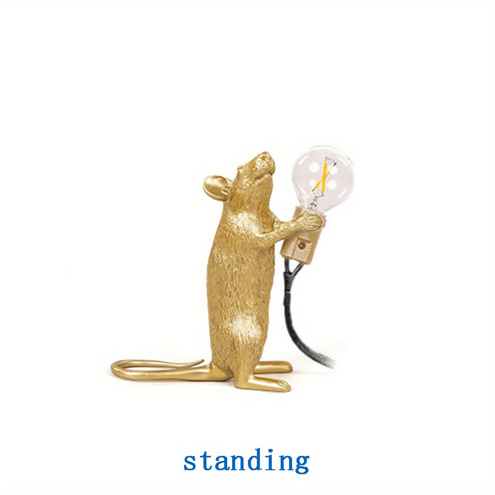 Nordic Resin Mouse Table Lamp Creative Mini LED Desk Night Light Decorative Rat Lamp for Bedroom & Study