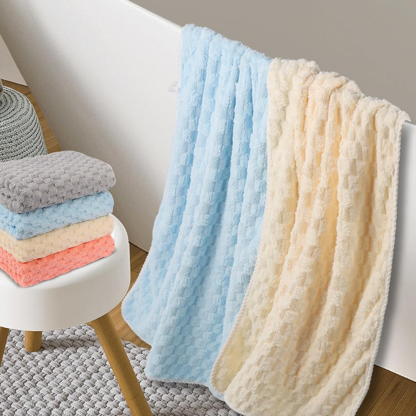 Luxury Microfiber Bath Towels 4 Pack Ultra Absorbent Quick Dry Spa Gym Travel Soft Bath Sheet Set