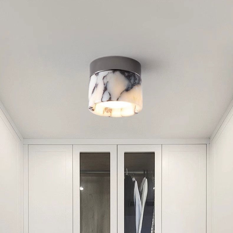 Luxury Marble Stone LED Ceiling Lamp High Grade Balcony Modern Indoor Lighting Fixture