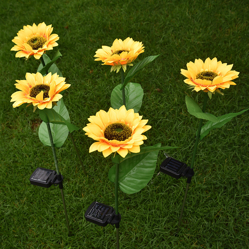 LED Solar Sunflower Garden Lights Decorative Outdoor Solar Lamp Waterproof Landscape Pathway Light