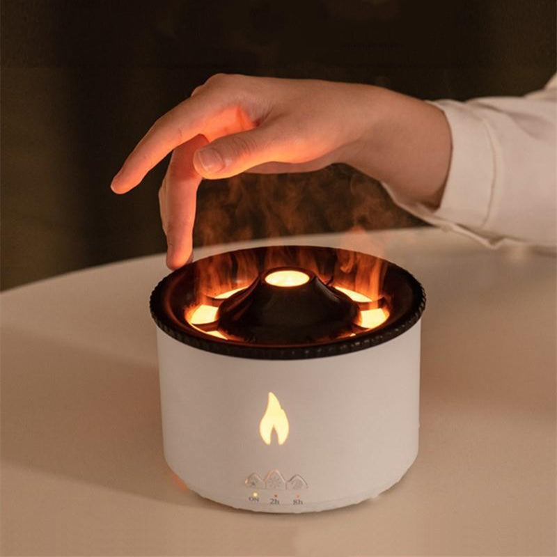 Creative Volcano Ultrasonic Humidifier – Jellyfish Flame Aroma Essential Oil Diffuser Air Mist Machine