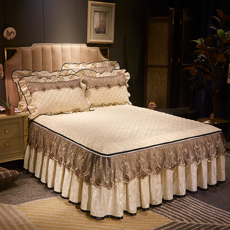 Detachable Skirt Style Non Slip Bed Cover Dustproof Fitted Mattress Protector with Bed Skirt
