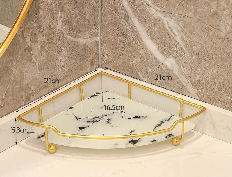 Luxury Triangle Bathroom Storage Shelf – Space-Saving Corner Vanity Organizer