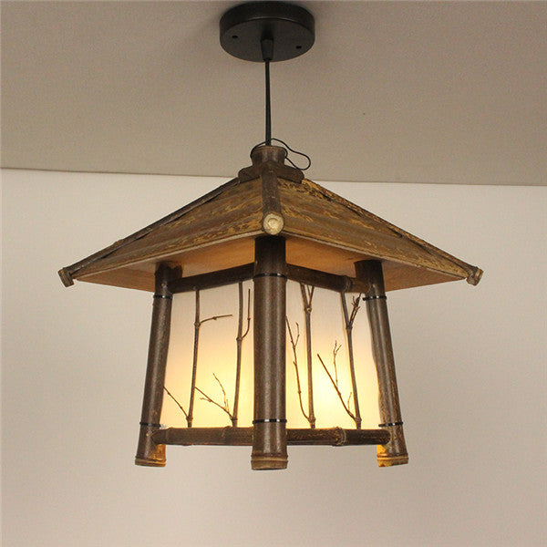 Retro Chinese Bamboo Chandelier – Tea Room Southeast Asia Style Lamp