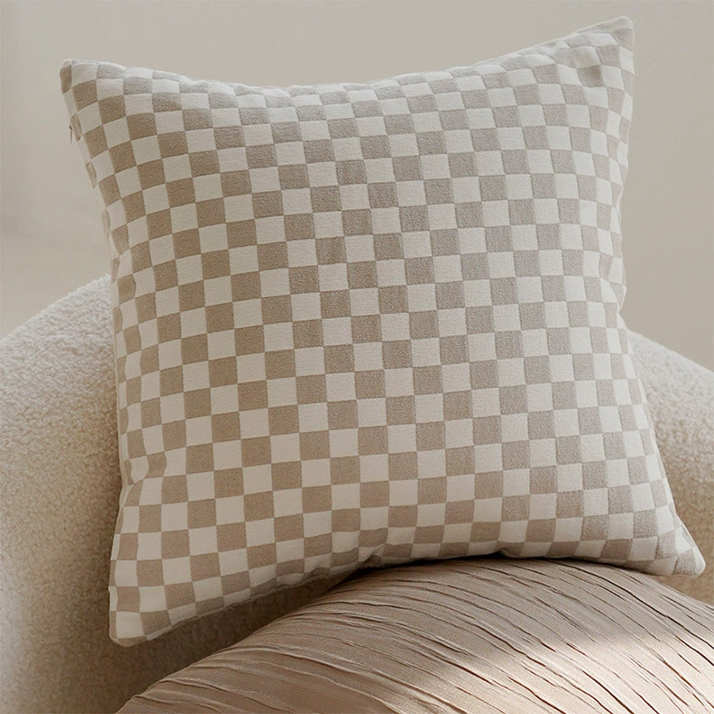 Linen Nordic Style Throw Pillow Covers with Tassel Caramel Color Geometric Retro Texture Cushion Case for Sofa Bedroom Living Room