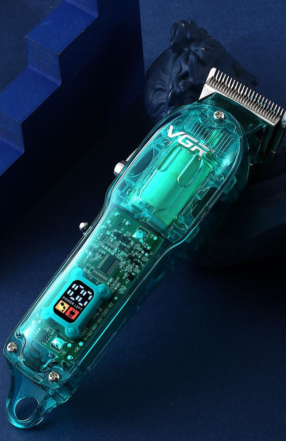 Rechargeable Transparent Hair Clipper Digital Display Electric Hair Trimmer Cordless Grooming Tool