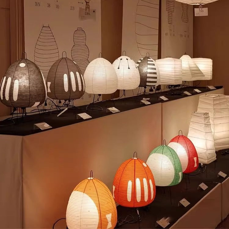 Japanese-Style Rice Paper Floor Lamp – Retro Lighting for Hotel & Homestay Decor