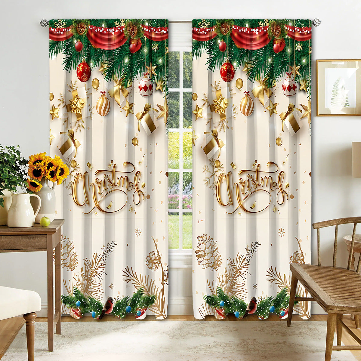 Digital Printed Christmas Curtains – Festive Holiday Window Drapes
