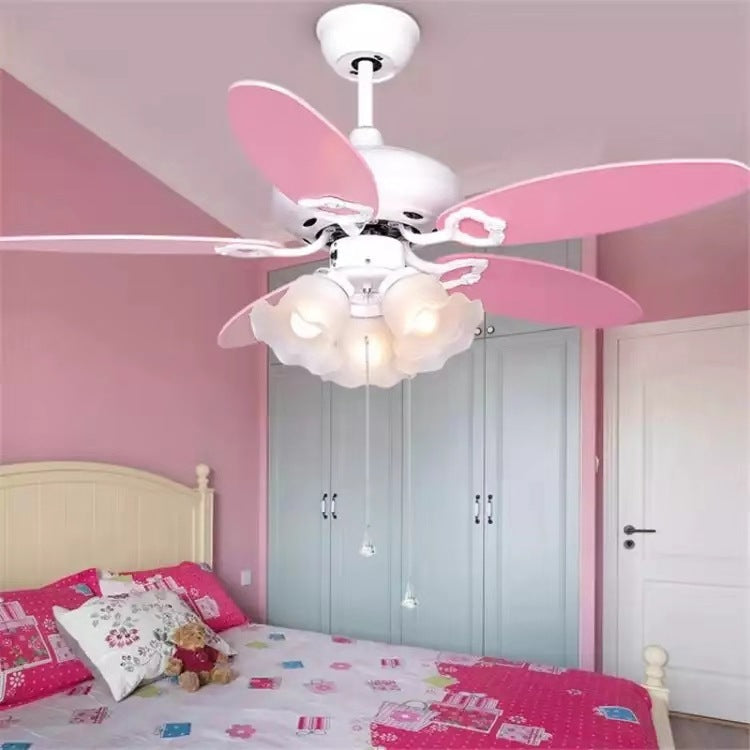 Children’s Ceiling Fan Light LED Dining Room Modern Quiet Fan Lamp With Remote Control