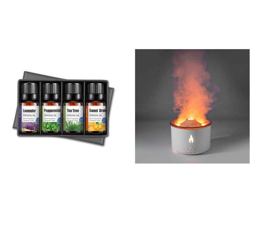 Creative Volcano Ultrasonic Humidifier – Jellyfish Flame Aroma Essential Oil Diffuser Air Mist Machine