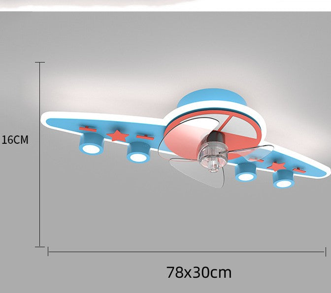Smart Ceiling Fan Light Children’s Room LED Intelligent Ceiling Lamp With Fan Modern Lighting