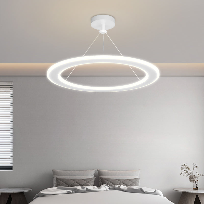 Simple Modern Circular Chandelier – Bedroom & Study Ceiling Light