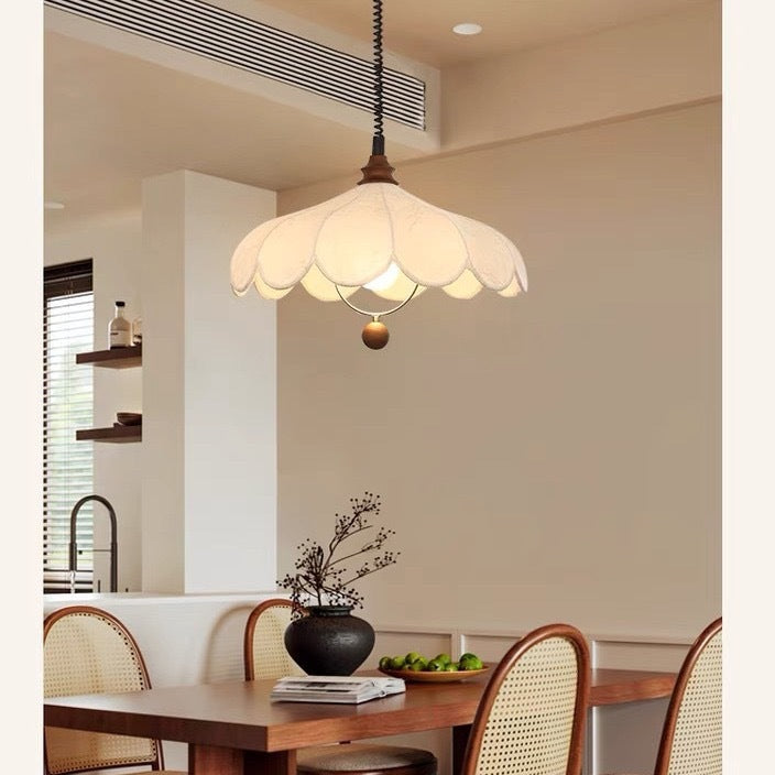 French Retro Cream Chandelier – Retractable Dining & Living Room Light