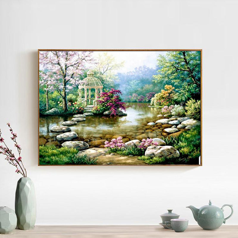 Lake Garden Diamond Painting DIY Embroidery Cross Stitch Square & Round Drill Diamond Mosaic Wall Art Kit