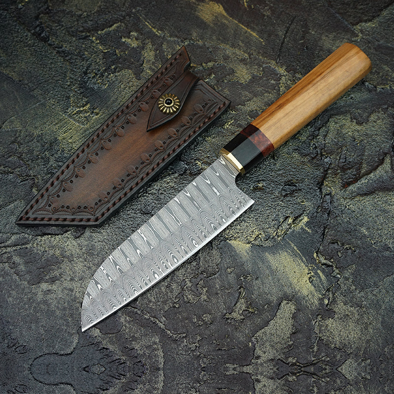 Damascus Steel Chef Knife Handmade Kitchen Knife for Professional Cooking and Precision Cutting