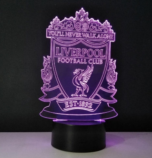 3D Liverpool FC LED Lamp Football Club Night Light for Bedroom Sports Decor