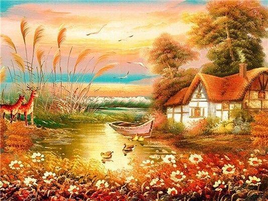 Landscape Diamond Painting Full Square Drill Cross Stitch Embroidery 5D DIY Wall Art Decor Kit
