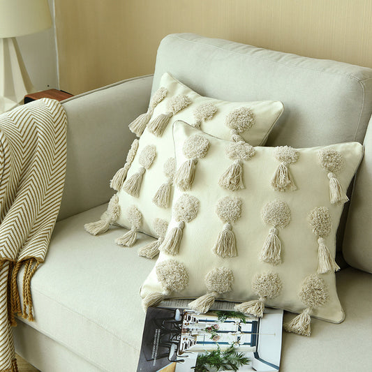 Tufted Throw Pillows for Homestay Sofa Bed Decorative Cushion Covers Soft Home Decor Accent Pillows