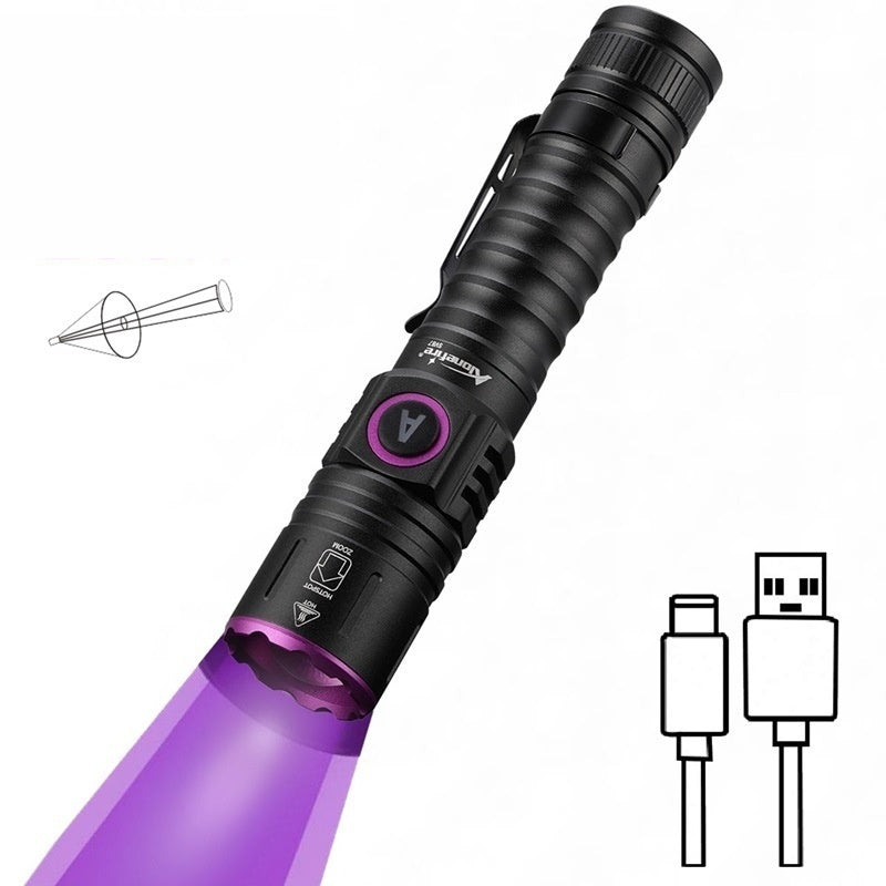 UV Ultraviolet Banknote Verification Flashlight Portable Money Detector Light for Cash Checking and Anti Counterfeit Use