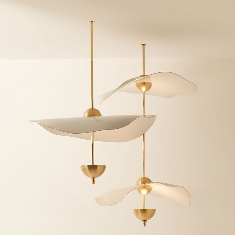 Acrylic Lotus Leaf Chandelier Window Hanging Pendant Light for Home Decor and Living Room Lighting