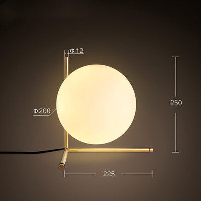 Simple Glass Ball Table Lamp Modern Minimalist Bedside Night Light Home Decor Lighting