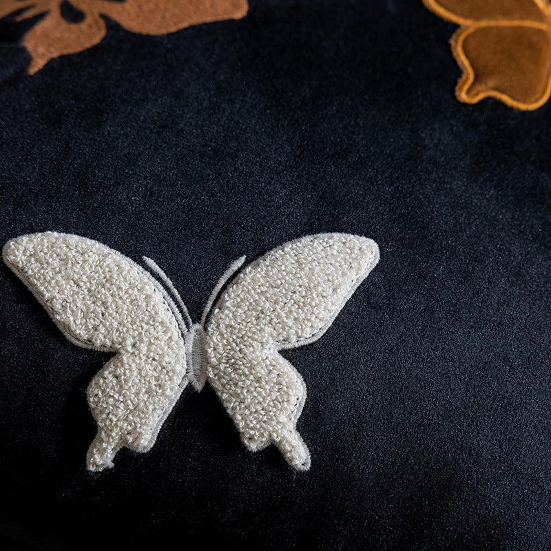Luxury Butterfly Embroidered Cushion Cover Decorative Sofa Pillow Cover for Living Room Home Decor
