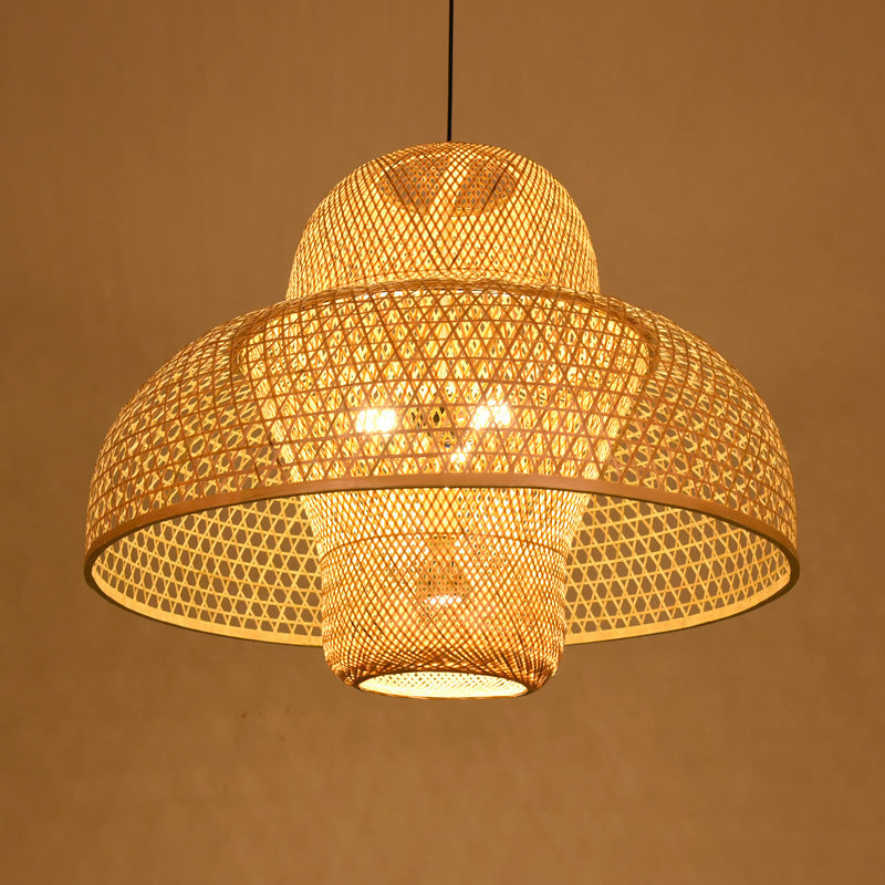 Bamboo Chandelier – New Chinese Style Farmhouse Lighting