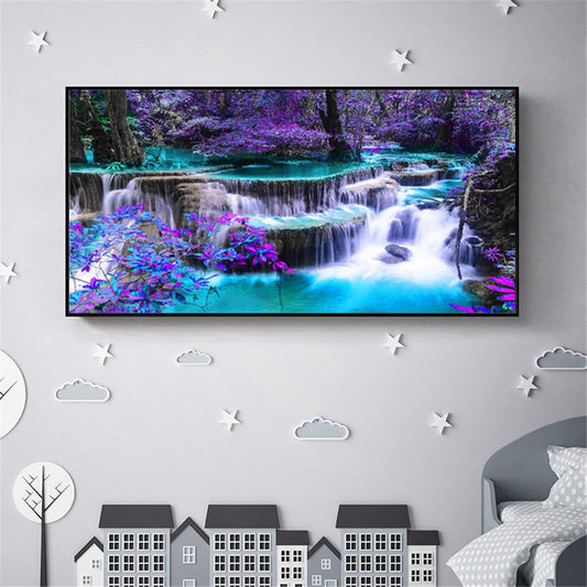 Home Diamond Painting Waterfall Mosaic Cross Stitch DIY Wall Art Kit for Living Room Bedroom Decoration