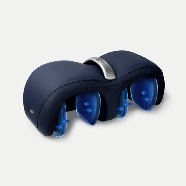 Air Pressure Knee Massager Dark Blue Electric Compression Heating Knee Therapy Device for Joint Pain Relief and Circulation