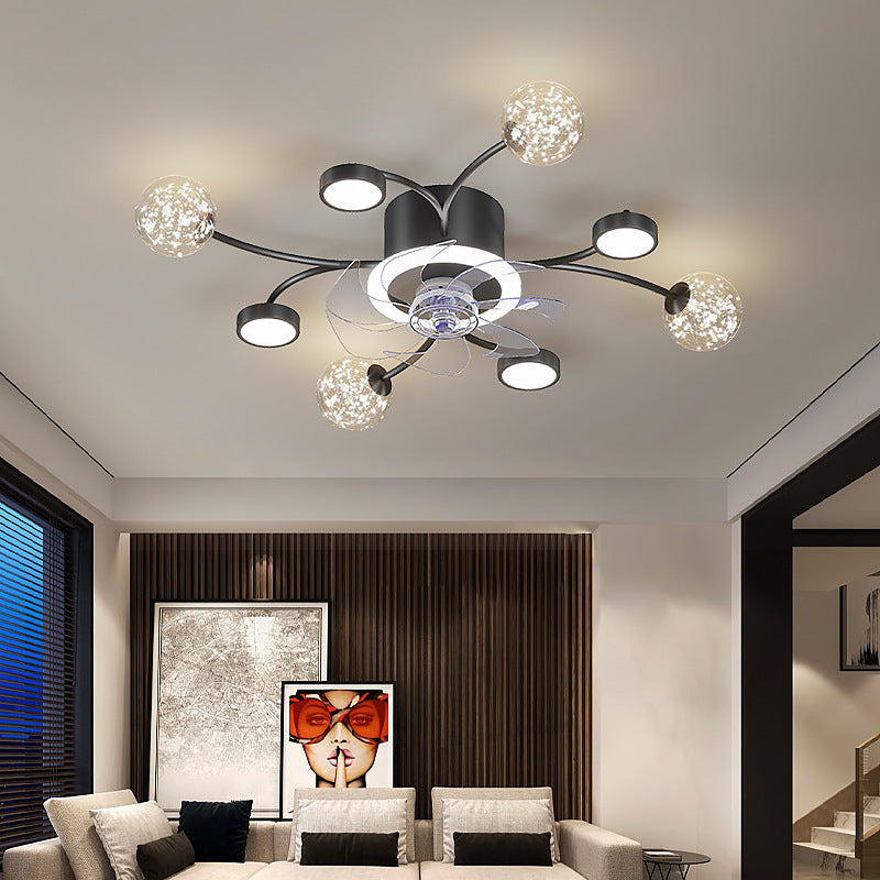 Modern Smart Ceiling Fan Lamp – Bedroom LED Fan Light with Remote Control