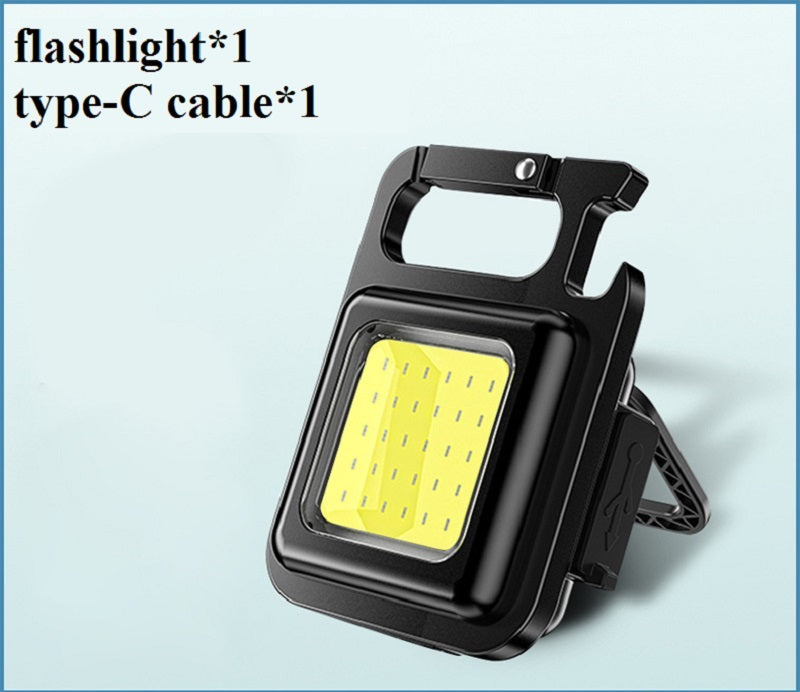 Mini Rechargeable COB Keychain Flashlight – Portable LED Work & Emergency Camping Light