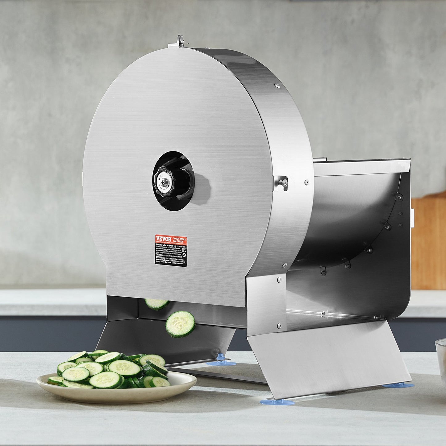 Electric Vegetable Slicer Adjustable Thickness 0 to 12mm Commercial Stainless Steel Food Cutter Machine Convertible to Manual with Large Feed Port for Potato and Tomato