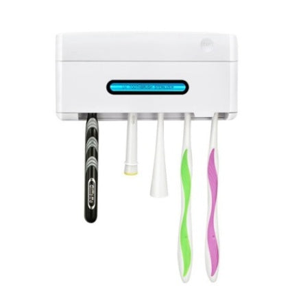 Disinfection Toothbrush Holder UV Sterilizer Wall Mounted Bathroom Toothbrush Organizer for Hygiene and Oral Care