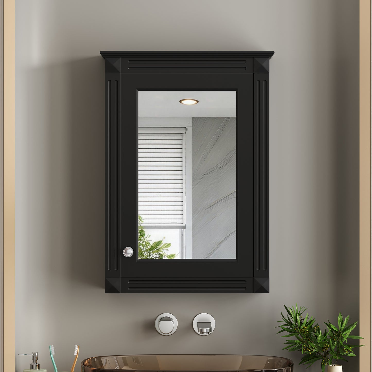 20 Inch Wall Mounted Bathroom Storage Cabinet with Mirror Medicine Cabinet with Adjustable Shelf Over Toilet Space Saver