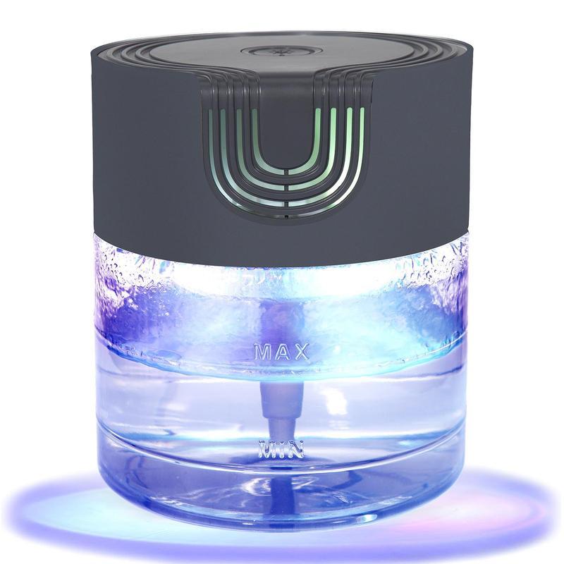 Air Purifier and Aroma Diffuser with Colorful LED Night Light Small Air Washer for Home Office Pets and Smoke