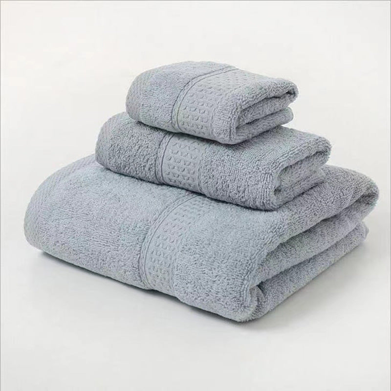6-Piece Thick Absorbent Pure Cotton Towel Set Soft Bathroom Face Hand Bath Towels for Home Use