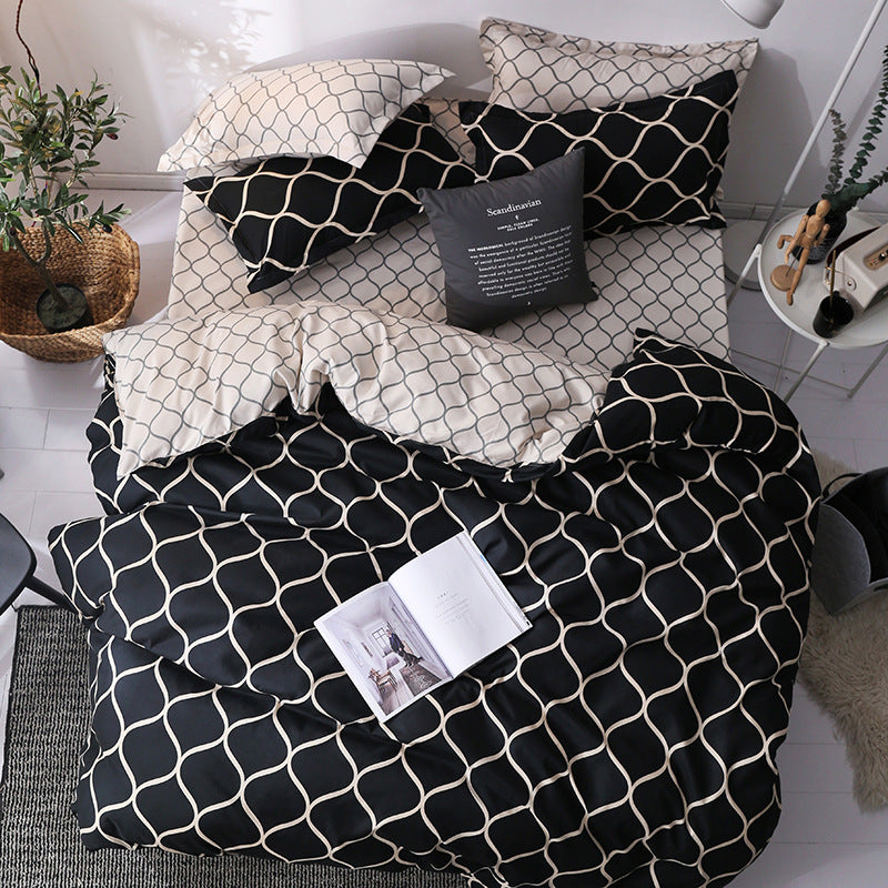 3-Piece Bedding Set Duvet Cover Quilt with 2 Pillowcases 50x70cm Soft Comfortable Bed Set