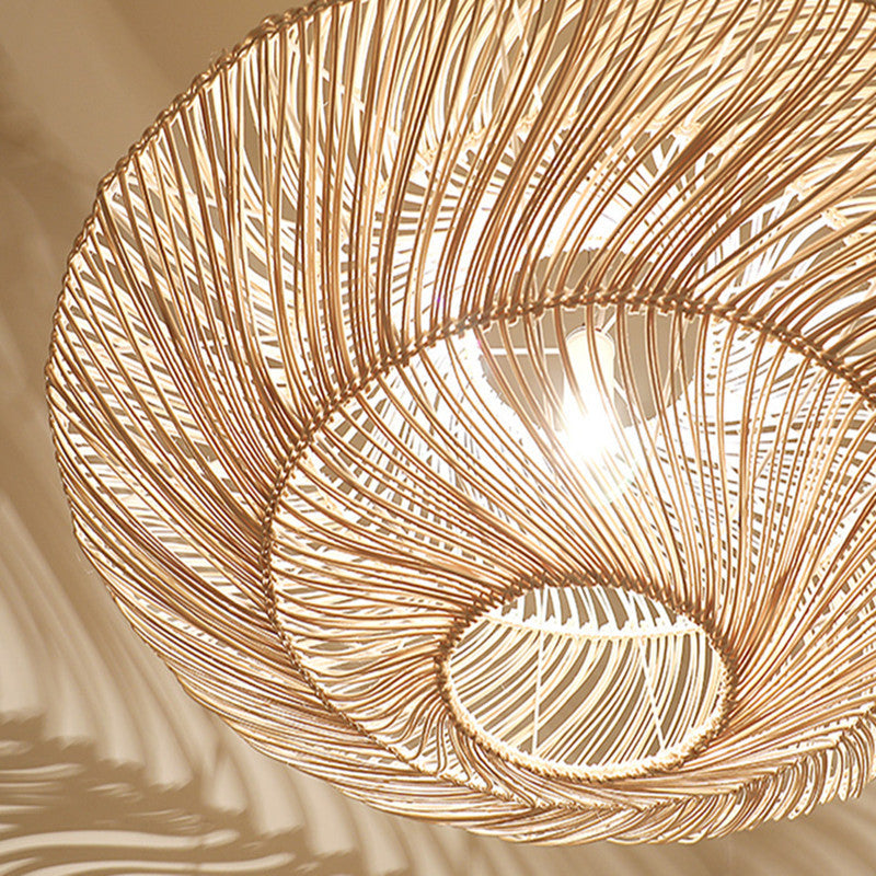 Chinese Zen Rattan Ceiling Lamp – Tea Room Hanging Light