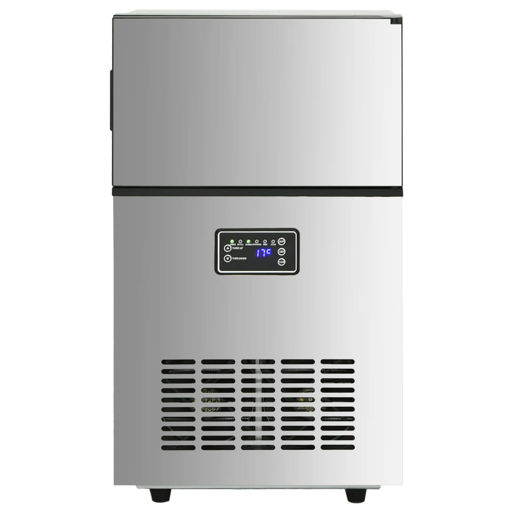 Silver Ice Cube Machine 45 kg per 24 Hours High Capacity Commercial Ice Maker for Home and Business Use