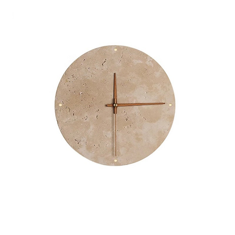 Round Clock Wall Lamp Yellow Cave Stone Design Modern Decorative Bedroom Living Room Light