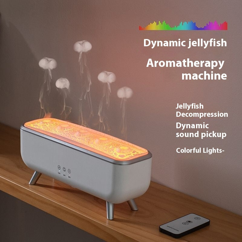 Creative Jellyfish Smoke Ring Ultrasonic Humidifier Dynamic Sound Pickup Aroma Mist Air Diffuser for Home Decor