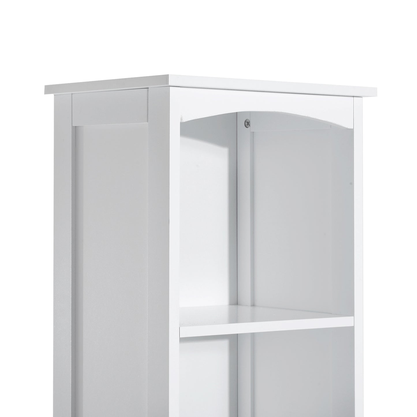 Free Standing Bathroom Storage Cabinet – Tall Linen Tower with 3-Tier Shelves & Drawer (White)